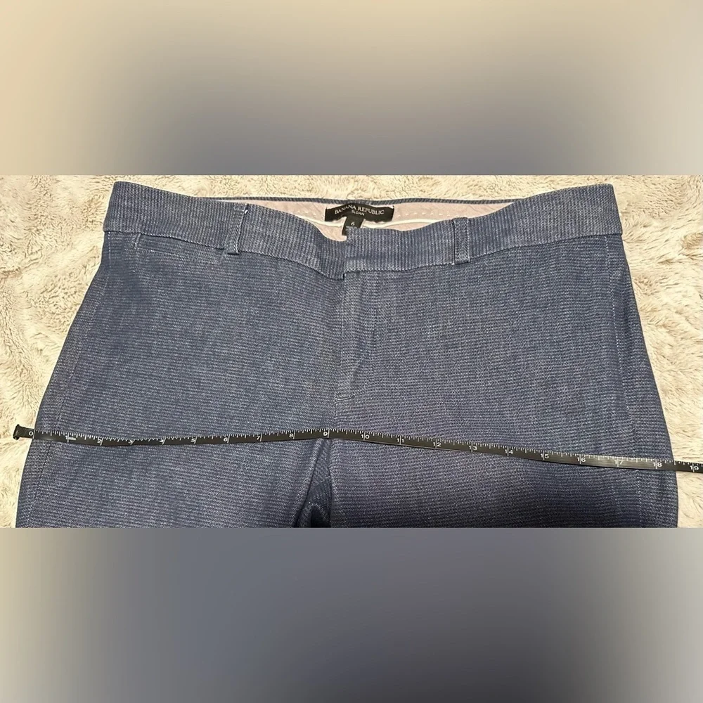 Banana Republic Sloan Pants Blue Chambray Slim Ankle - Picture 3 of 15